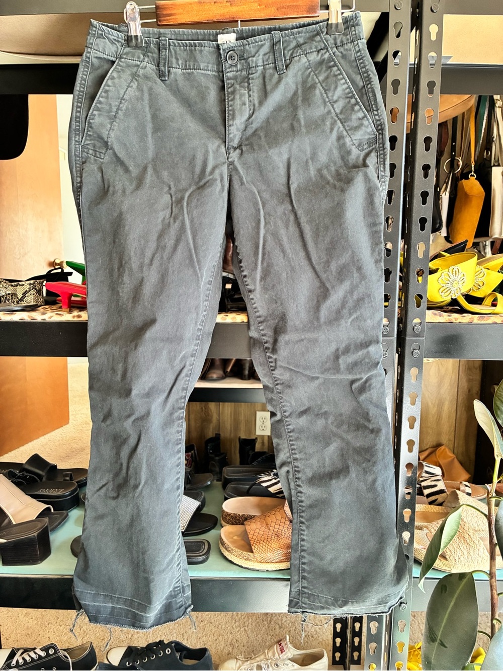 GAP Women's Charcoal Gray Cropped Chino Pants